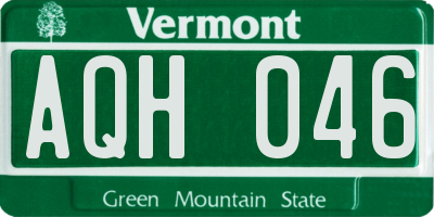 VT license plate AQH046