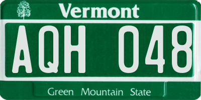 VT license plate AQH048