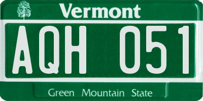 VT license plate AQH051