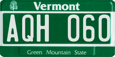 VT license plate AQH060
