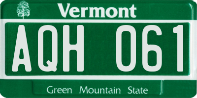 VT license plate AQH061