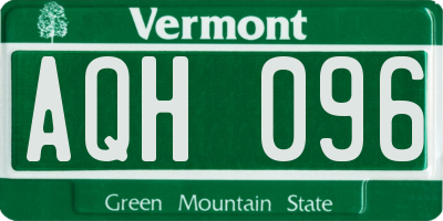 VT license plate AQH096