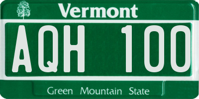 VT license plate AQH100