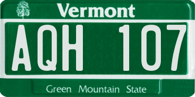 VT license plate AQH107