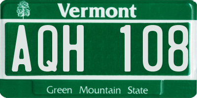 VT license plate AQH108