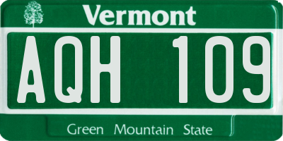 VT license plate AQH109