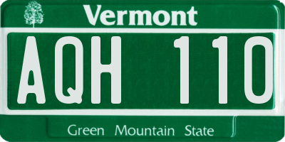 VT license plate AQH110