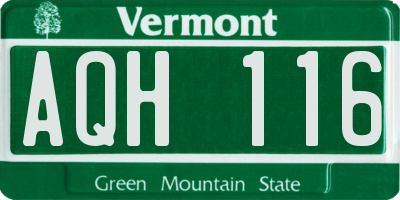 VT license plate AQH116
