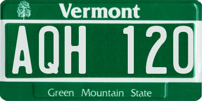 VT license plate AQH120