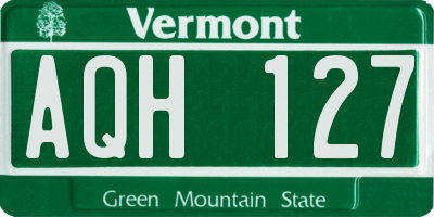 VT license plate AQH127