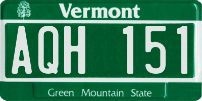 VT license plate AQH151