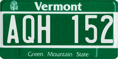 VT license plate AQH152