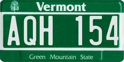VT license plate AQH154