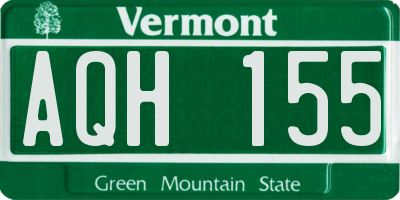 VT license plate AQH155