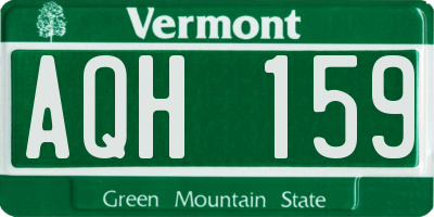 VT license plate AQH159