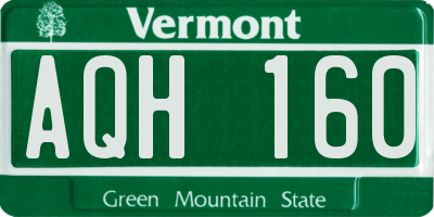 VT license plate AQH160
