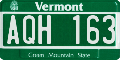 VT license plate AQH163