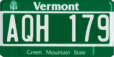 VT license plate AQH179