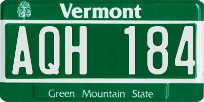 VT license plate AQH184