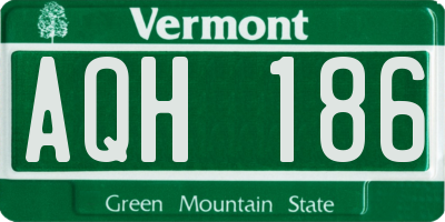 VT license plate AQH186