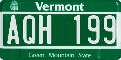VT license plate AQH199