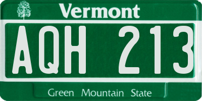 VT license plate AQH213