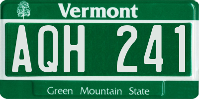 VT license plate AQH241