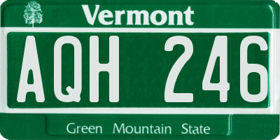 VT license plate AQH246