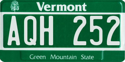 VT license plate AQH252