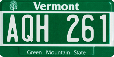 VT license plate AQH261