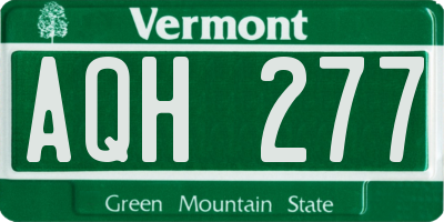 VT license plate AQH277
