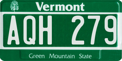 VT license plate AQH279