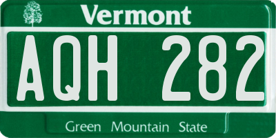 VT license plate AQH282