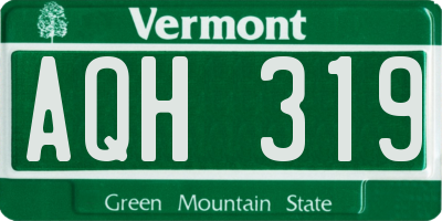 VT license plate AQH319