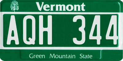 VT license plate AQH344