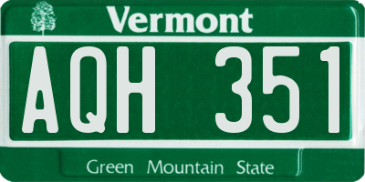 VT license plate AQH351