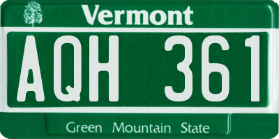 VT license plate AQH361