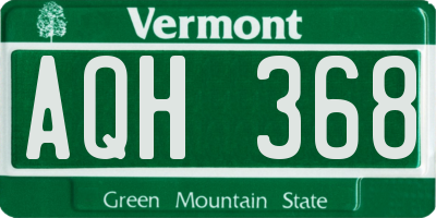 VT license plate AQH368