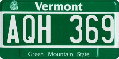 VT license plate AQH369
