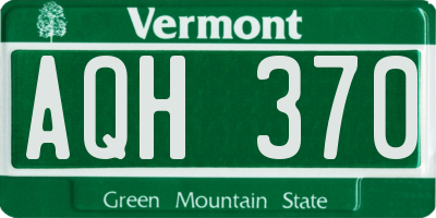 VT license plate AQH370