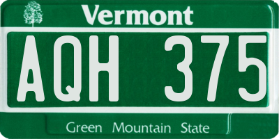 VT license plate AQH375