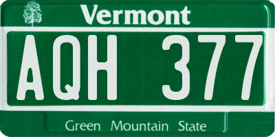 VT license plate AQH377
