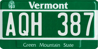 VT license plate AQH387
