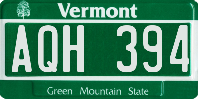 VT license plate AQH394