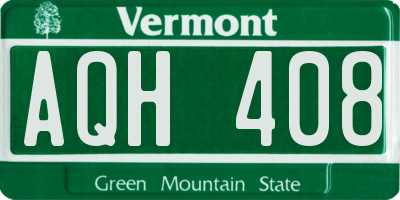 VT license plate AQH408