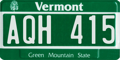 VT license plate AQH415