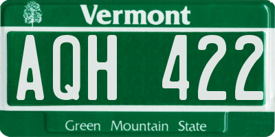 VT license plate AQH422