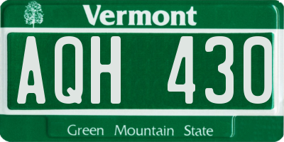 VT license plate AQH430