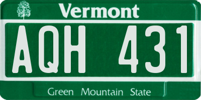 VT license plate AQH431