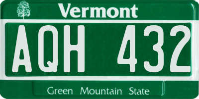 VT license plate AQH432